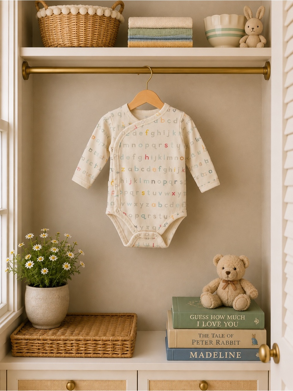 Pehr baby alphabet onesie 6-12 mos